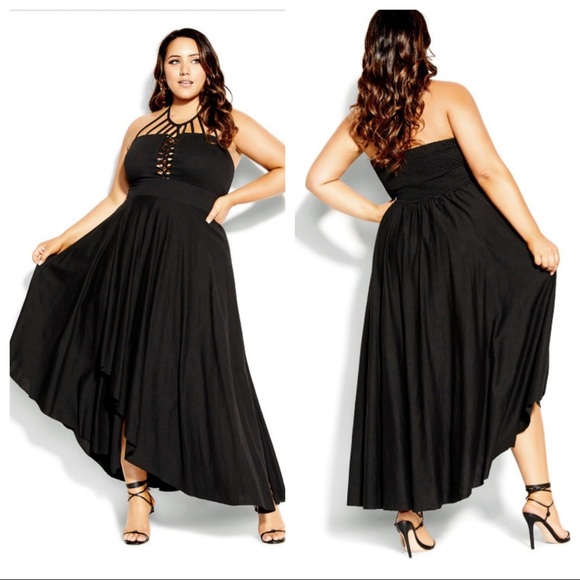 City Chic Dresses & Skirts - NWT! City Chic Plait Detail Maxi Dress - black
